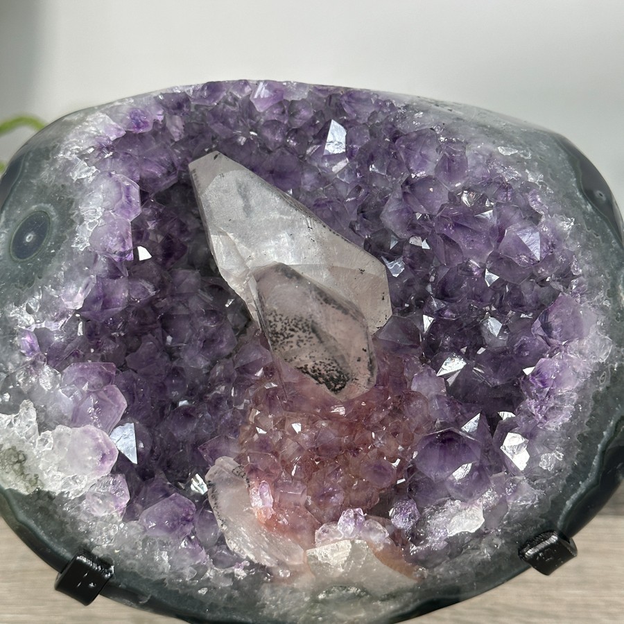Amethyst Geode With Calcite Crystal Specimen. MWS2731