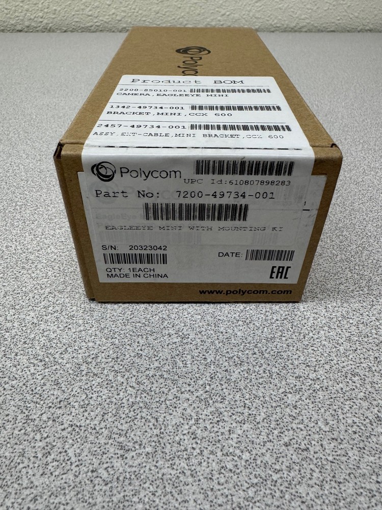 Polycom Eagle Eye Mini USB Camera with Mount Kit 7200-49734-001 New Original Box