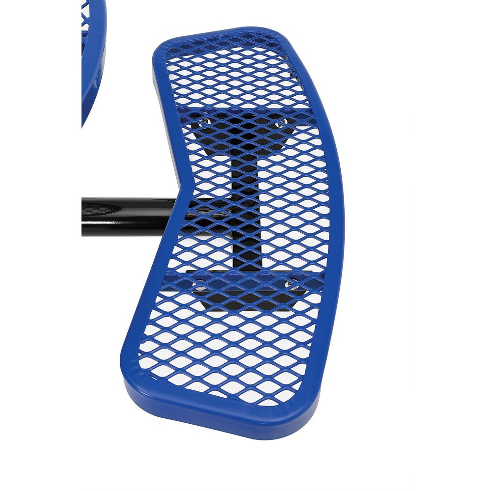 46" Round Picnic Table In-Ground Mount Blue