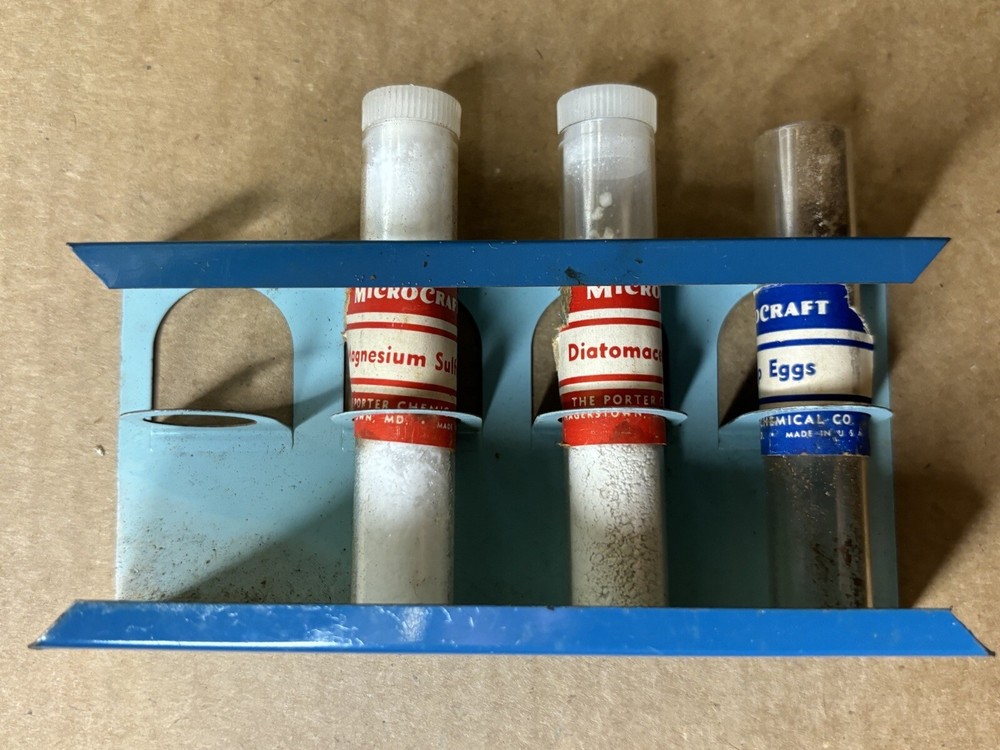 Porter Microcraft Microscope Lab in Original Tin Box / with Scope & Some Parts