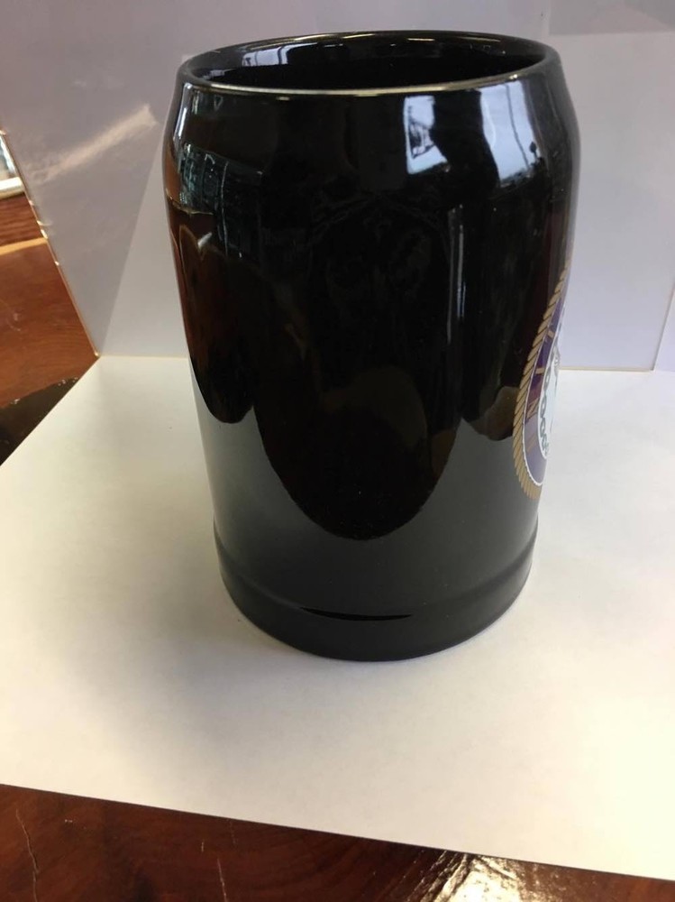 US Navy Black Ceramic Beer Stein