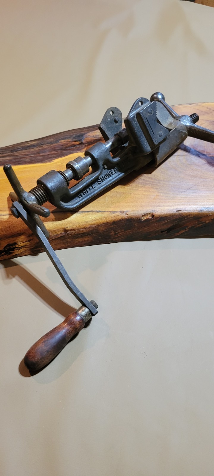 Ultra Rare Antique White Showers Inc Hand Crank Hot Tapping Tool Detroit,MI