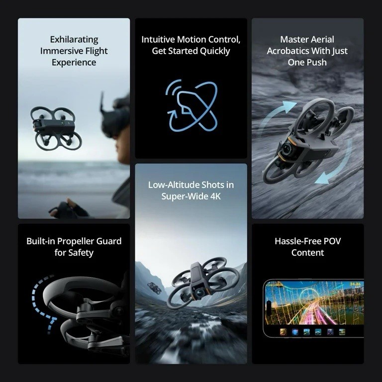 DJI Avata 2 Fly More Combo (3 Batteries) FPV Drove with Camera 4K