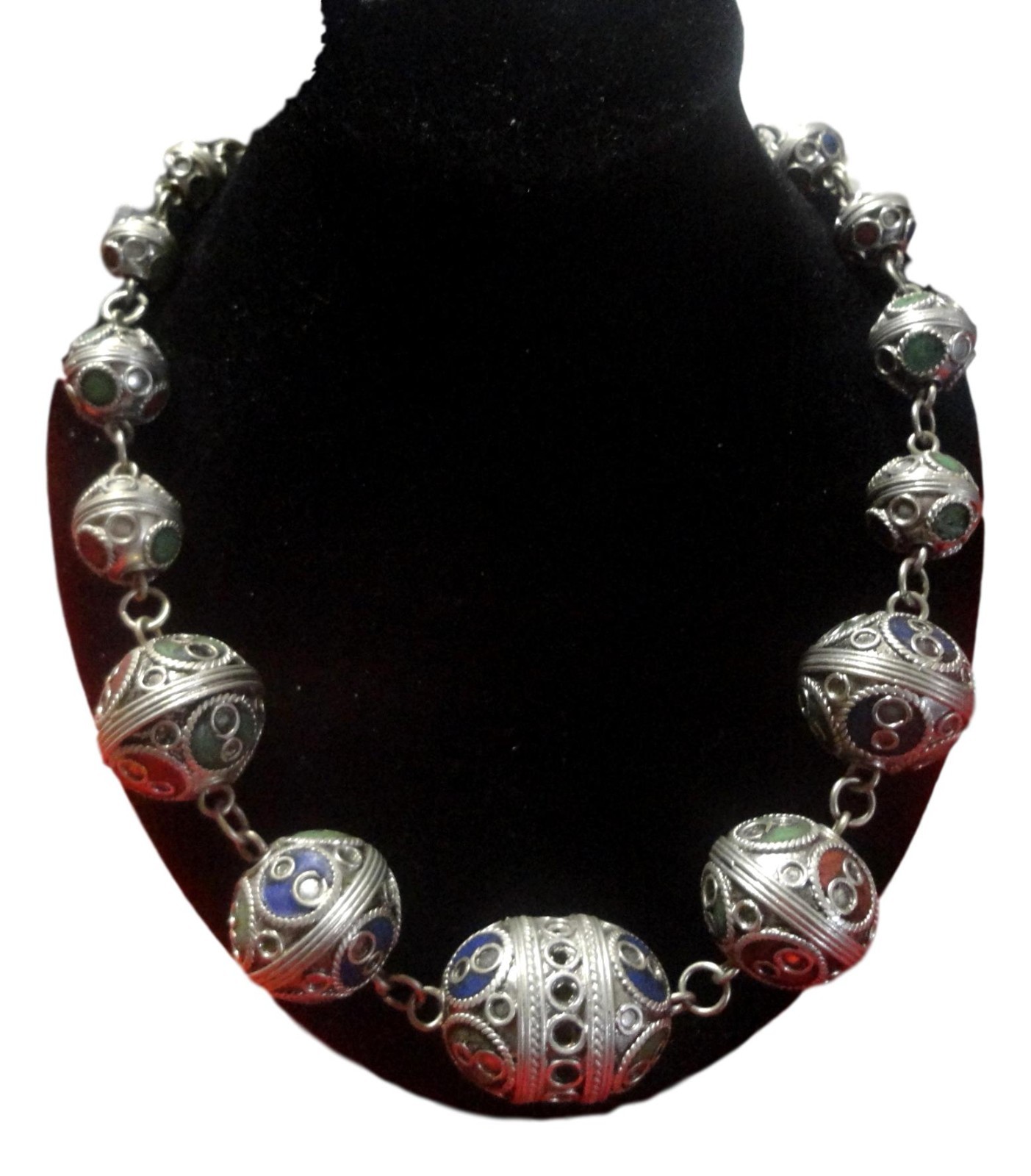 Moroccan African Berber enameled artisan necklace