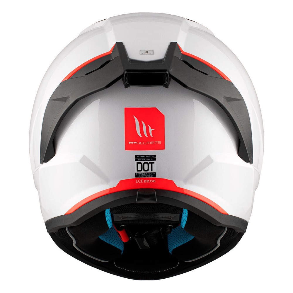 Full Face Helmet MT Helmets Stinger 2 Solid A0 Glossy White