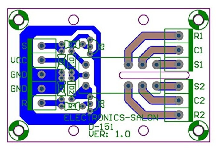 ELECTRONICS-SALON Bistable/Latching DPDT 8 Amp Power Relay Module, DC12V Coil