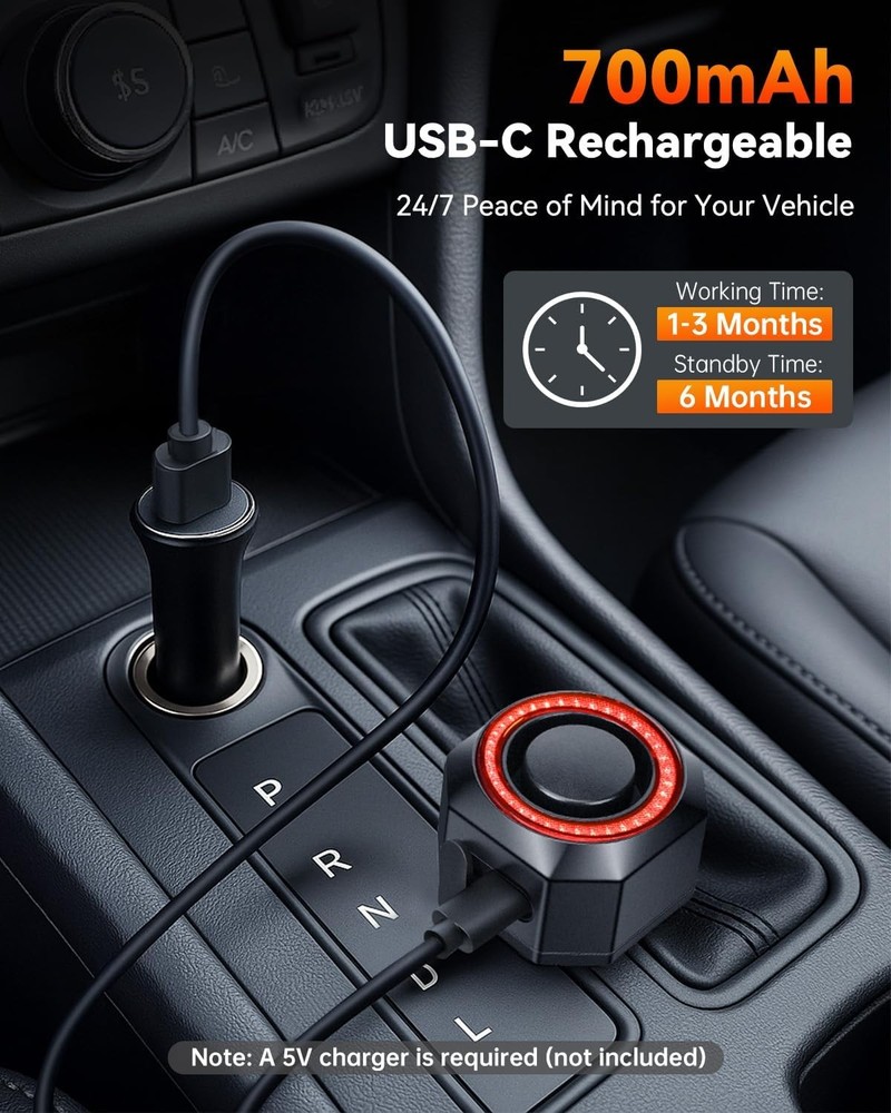 Car Alarm System, 120dB System with Motion Sensor & Red...