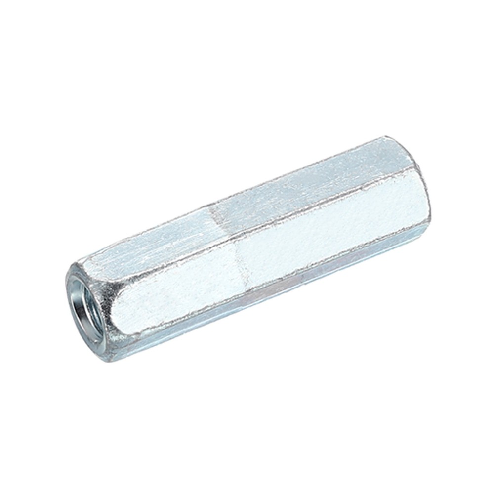 M10x1.5mm Coupling Nut, 10Pcs Carbon Steel Hex Coupling Nut 60mm, White