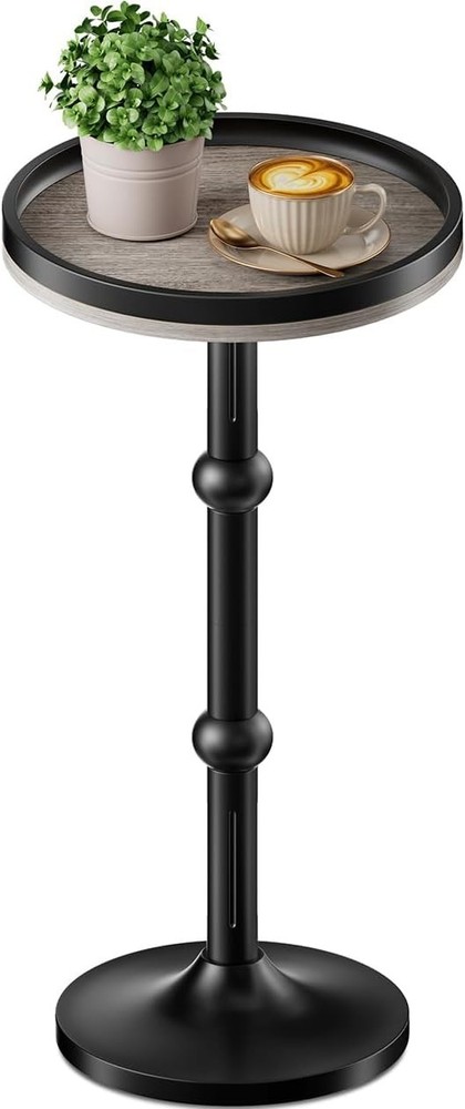 Small Round Side Table Coffee Drink Table Small Spaces Modern Night Stand W/