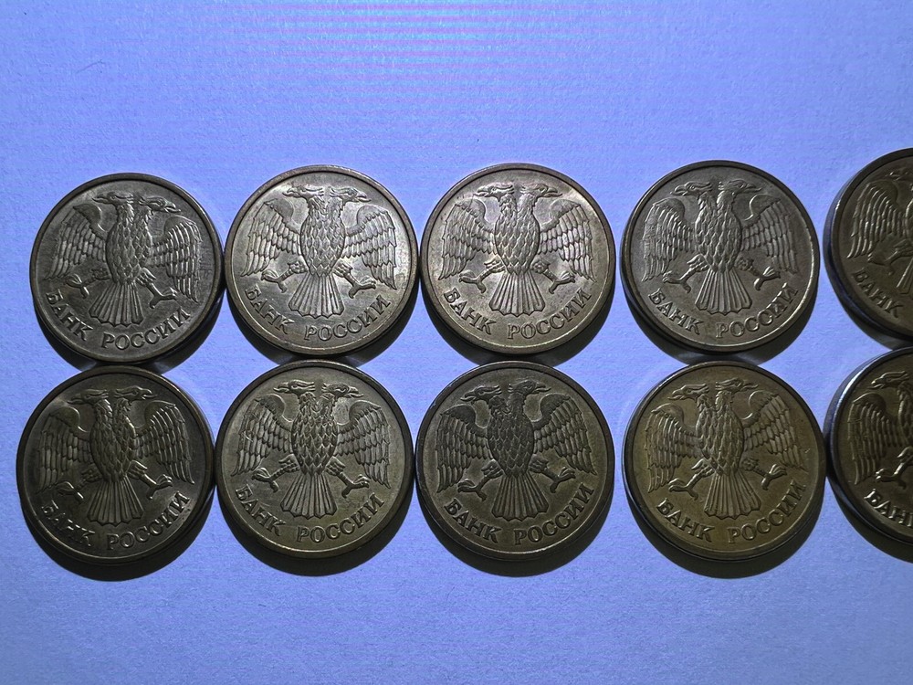 12 RUSSIAN ONE RUBLE COINS 1992. TWO HEADED EAGLE