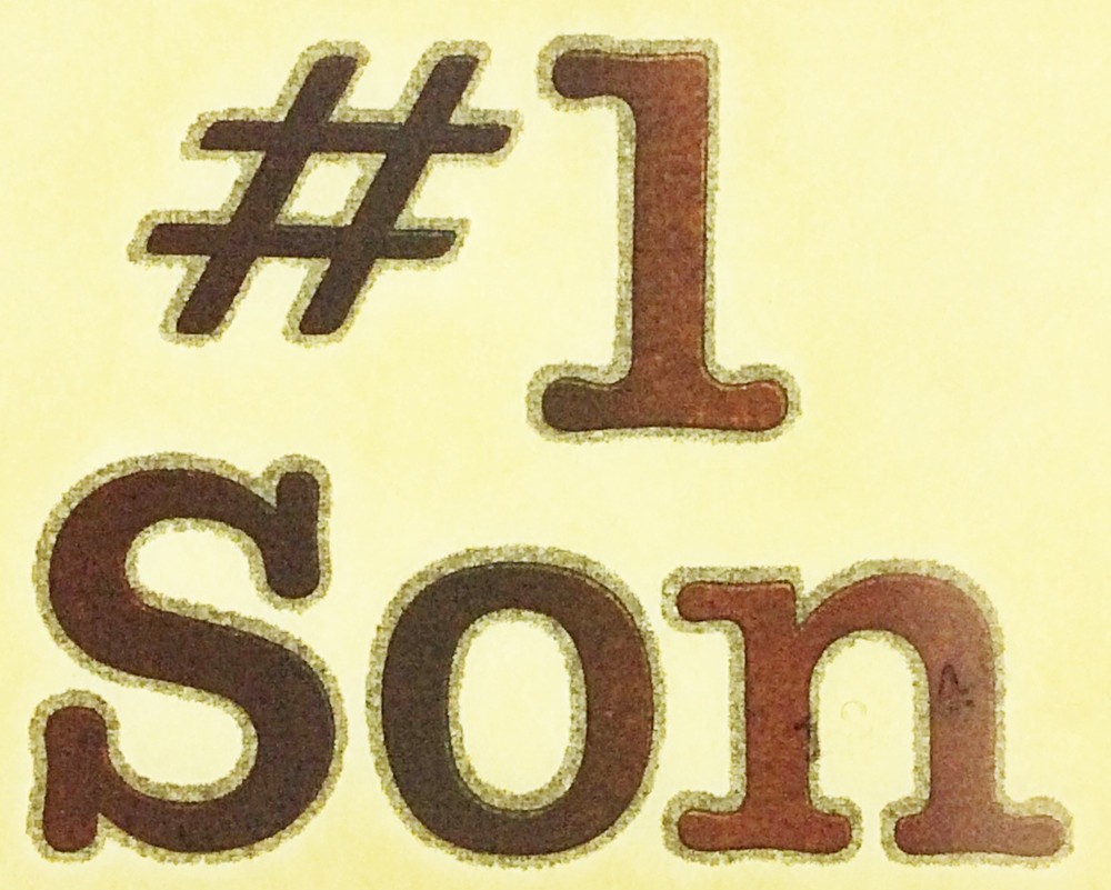 Original Vintage #1 Son Iron On Transfer Glitter