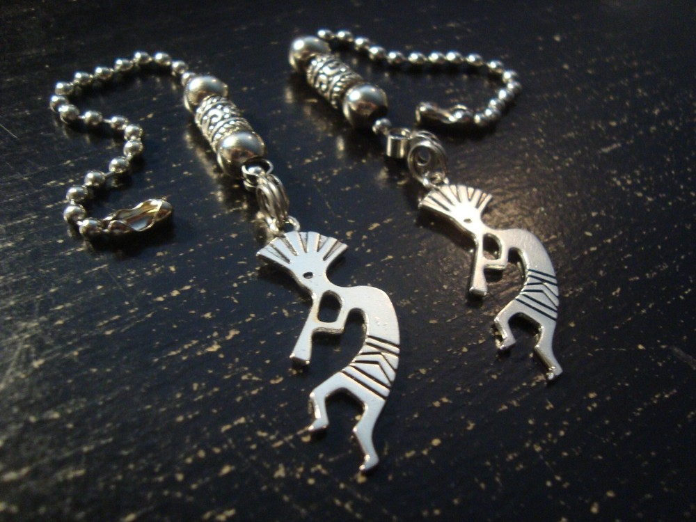Pair Kokopelli Ceiling Fan Pull Chains – Decorative Light/Lamp Pulls