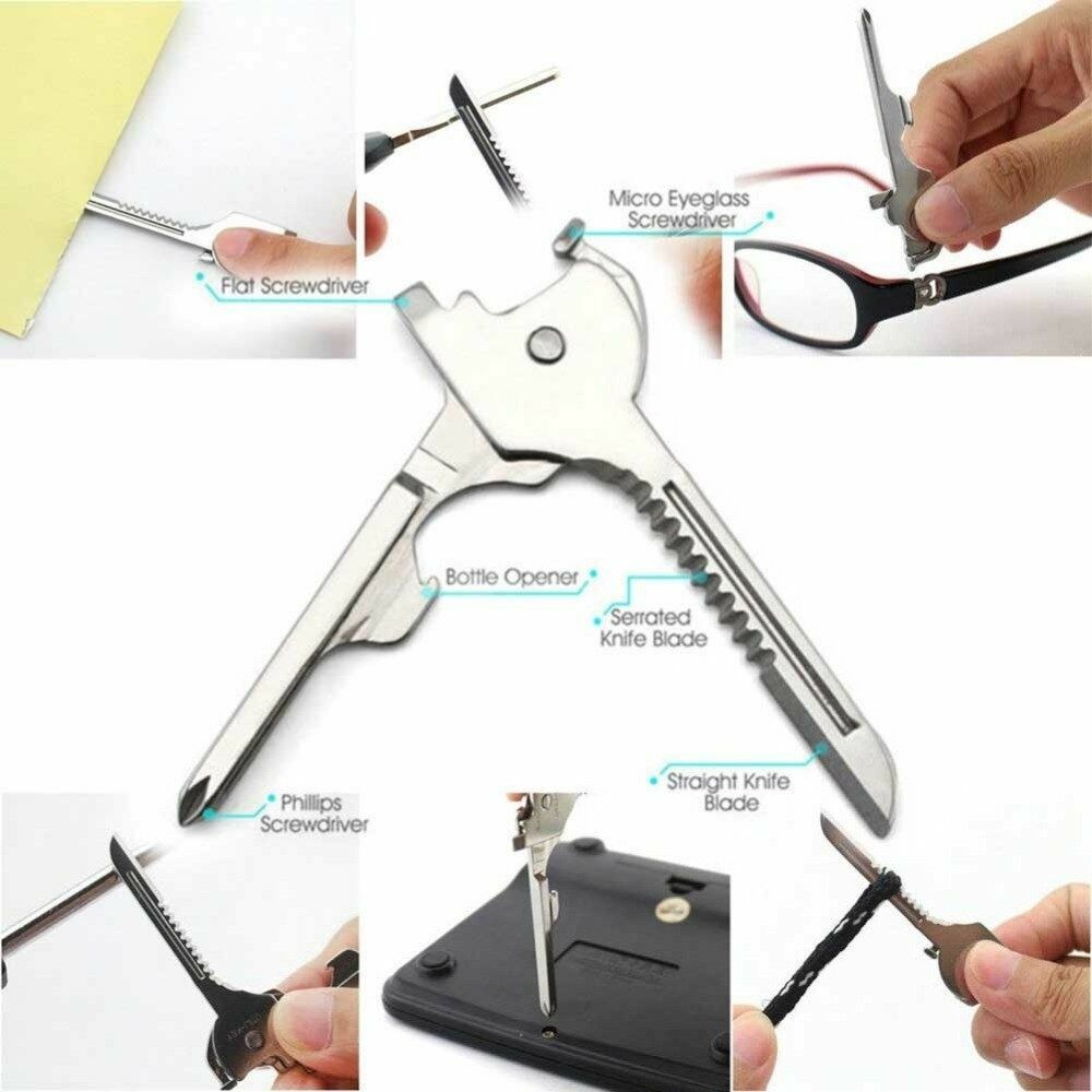 Key Multi-Tool Keychain Key Shaped 6-in-1 Tool