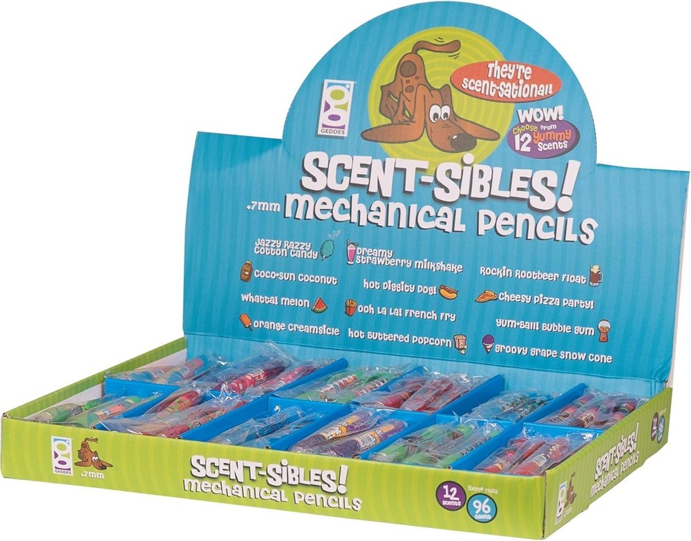 Assorted Scented Pencil Grip Mechanical Pencils - 96 Pack