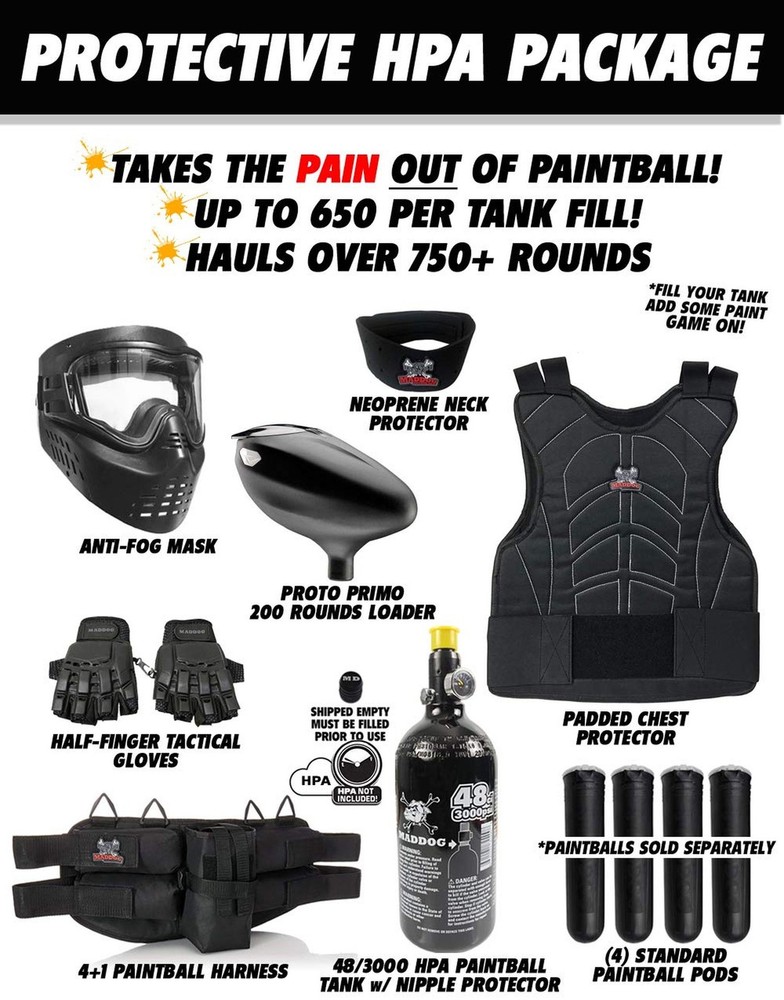 Maddog Tippmann Cronus Basic Paintball Gun Marker and Accessory Starter Packa...