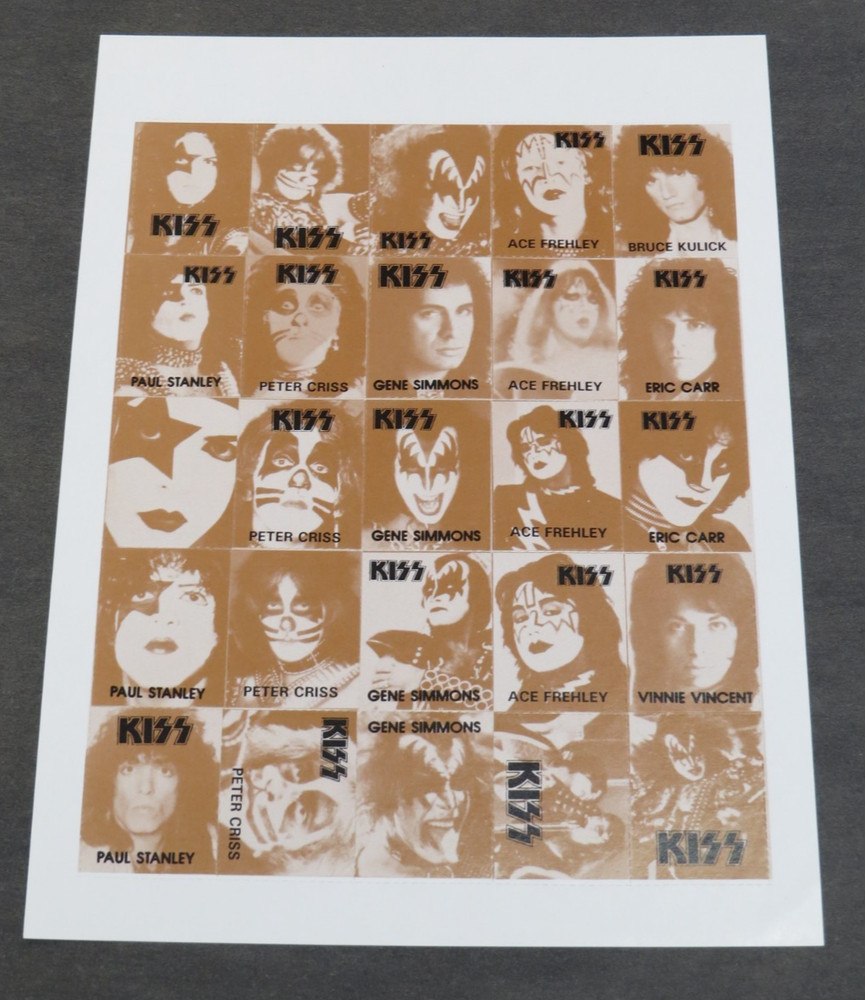 KISS VINTAGE MINI CARDS SHEET UNPERFORATED