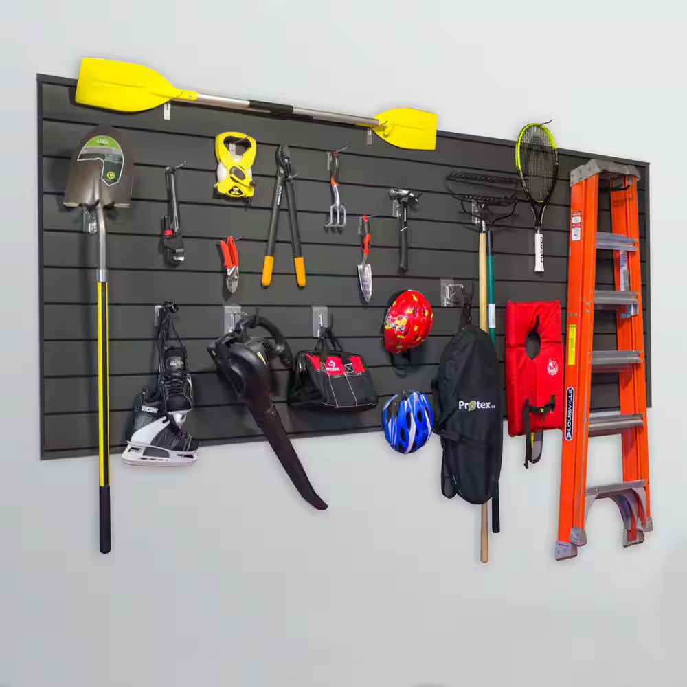 PVC Slatwall 8 Ft. X 4 Ft. Charcoal