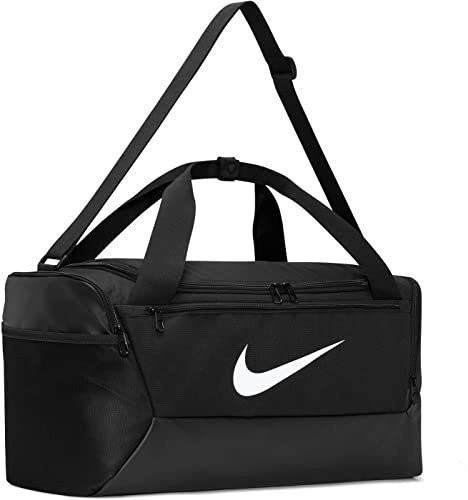 Nike Brasilia Small Training Duffel Bag (Black/White, 41L 20"L x 11"W x 11"H )