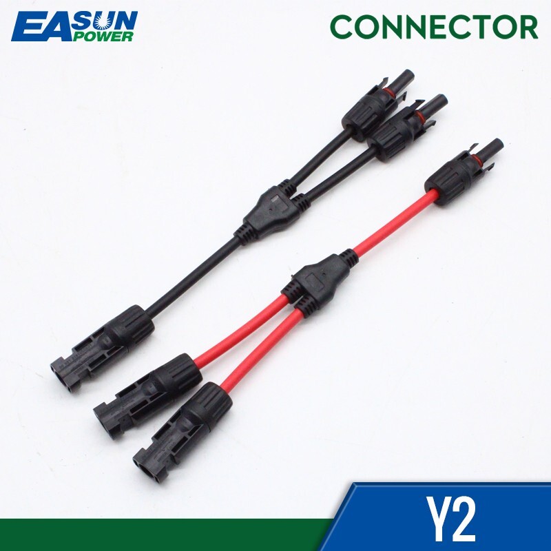 Easun 1 Pairs Solar Cable Y Branch Extension Connector Controller Cable