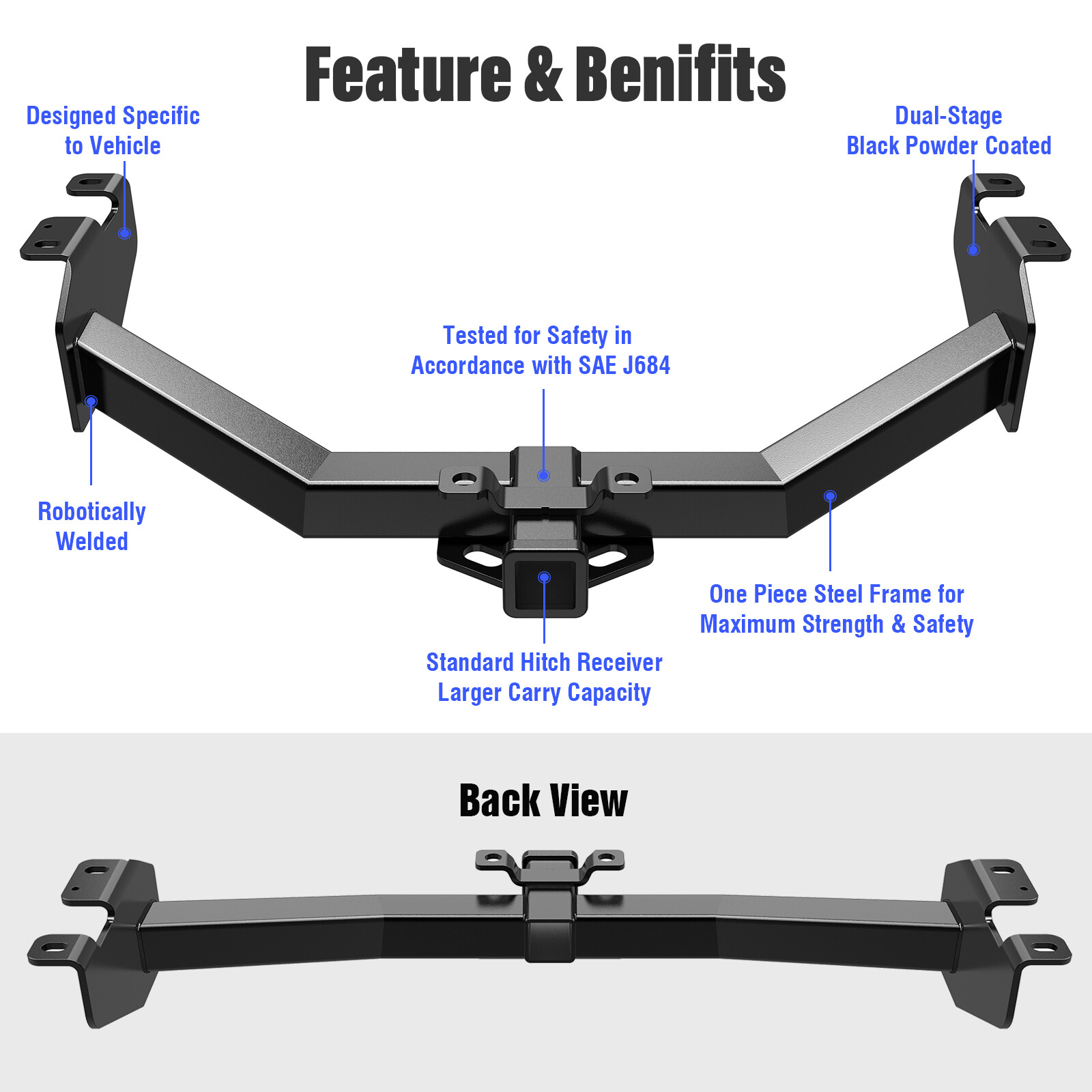 Trailer Towing Hitch Fit GMC Sierra Chevrolet Silverado 1500 1999-2013