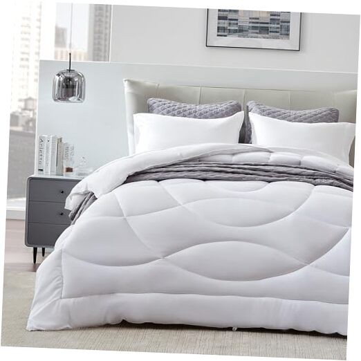 King Size Comforter Duvet Insert, King Comforter Only U-shape Quilting White
