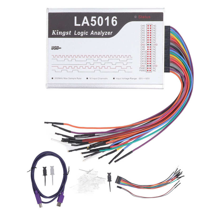 LA5016 USB Logic Analyzer 500M max sample 16 Channels 10B samples PWM Output