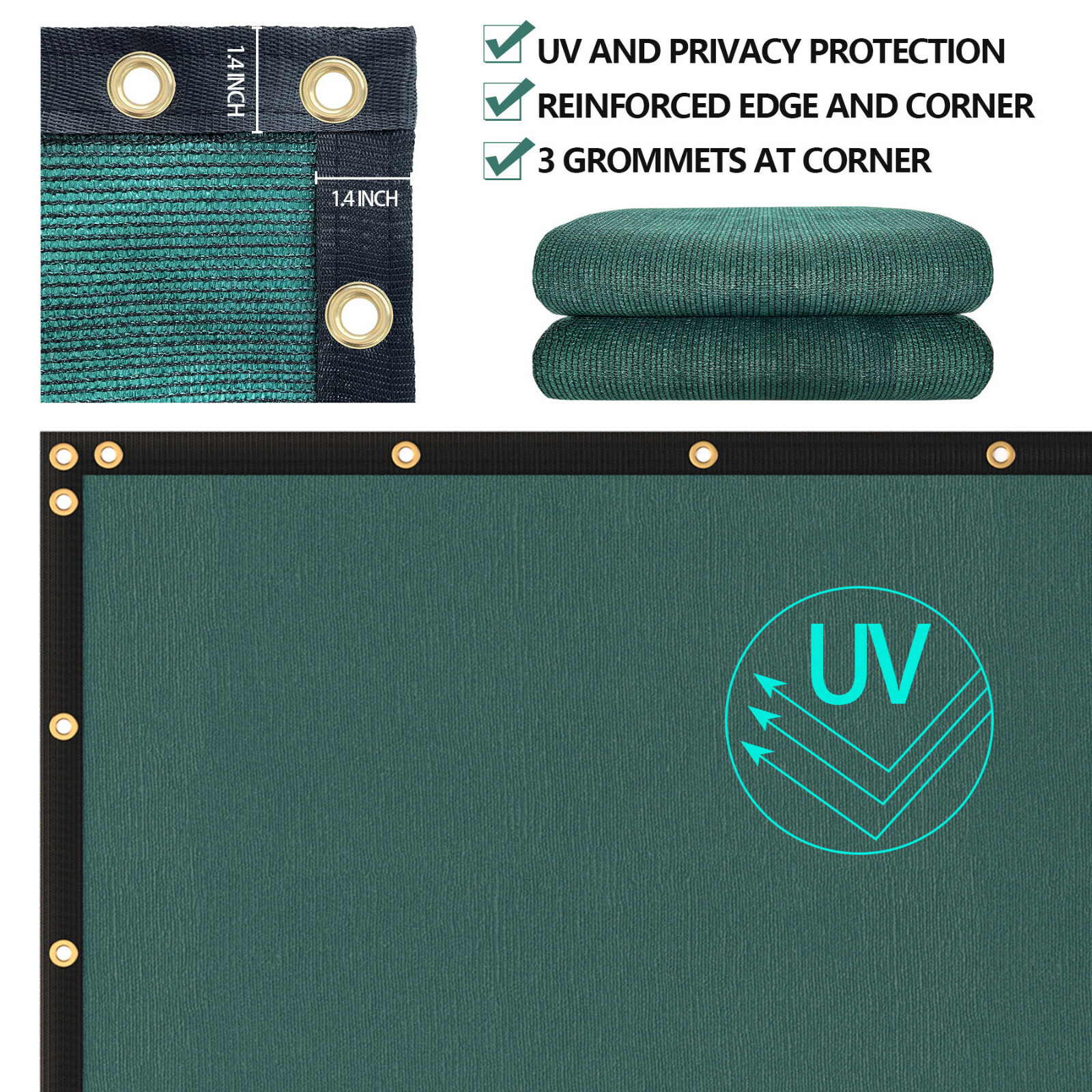 6ft x 50 Privacy Fence Screen Garden Yard Windscreen Mesh Shade Cover Green