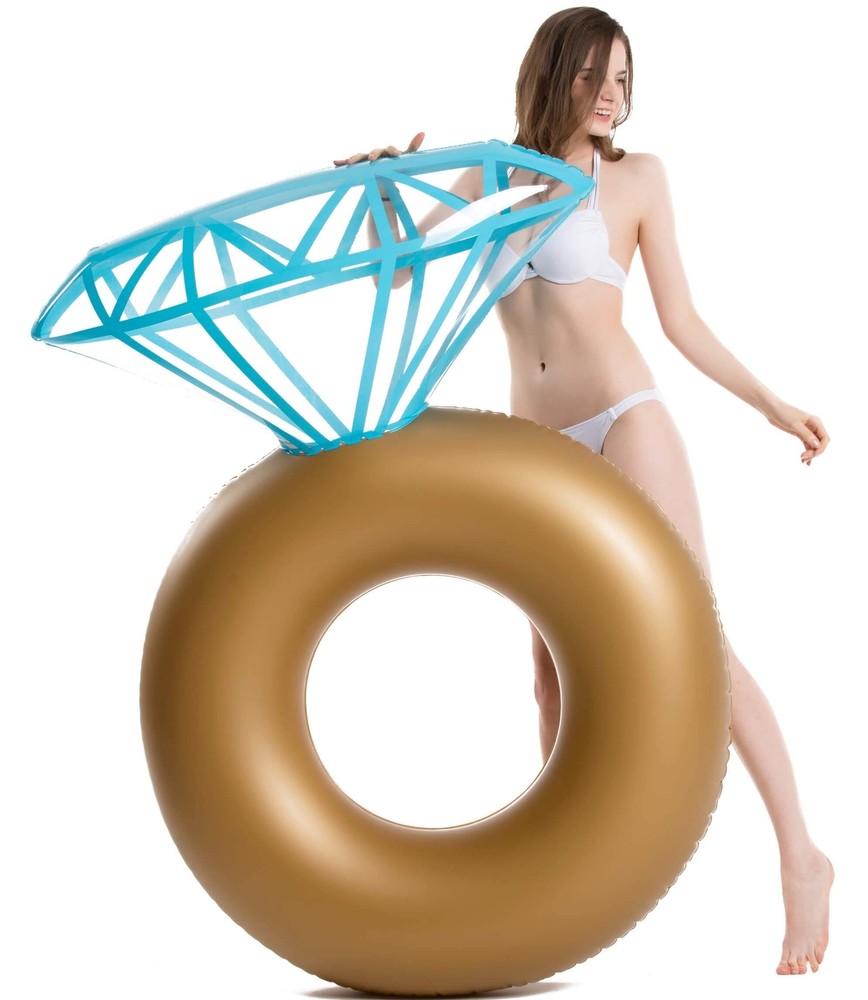 Jasonwell Inflatable Diamond Ring Pool Float - Engagement Ring Bachelorette P...