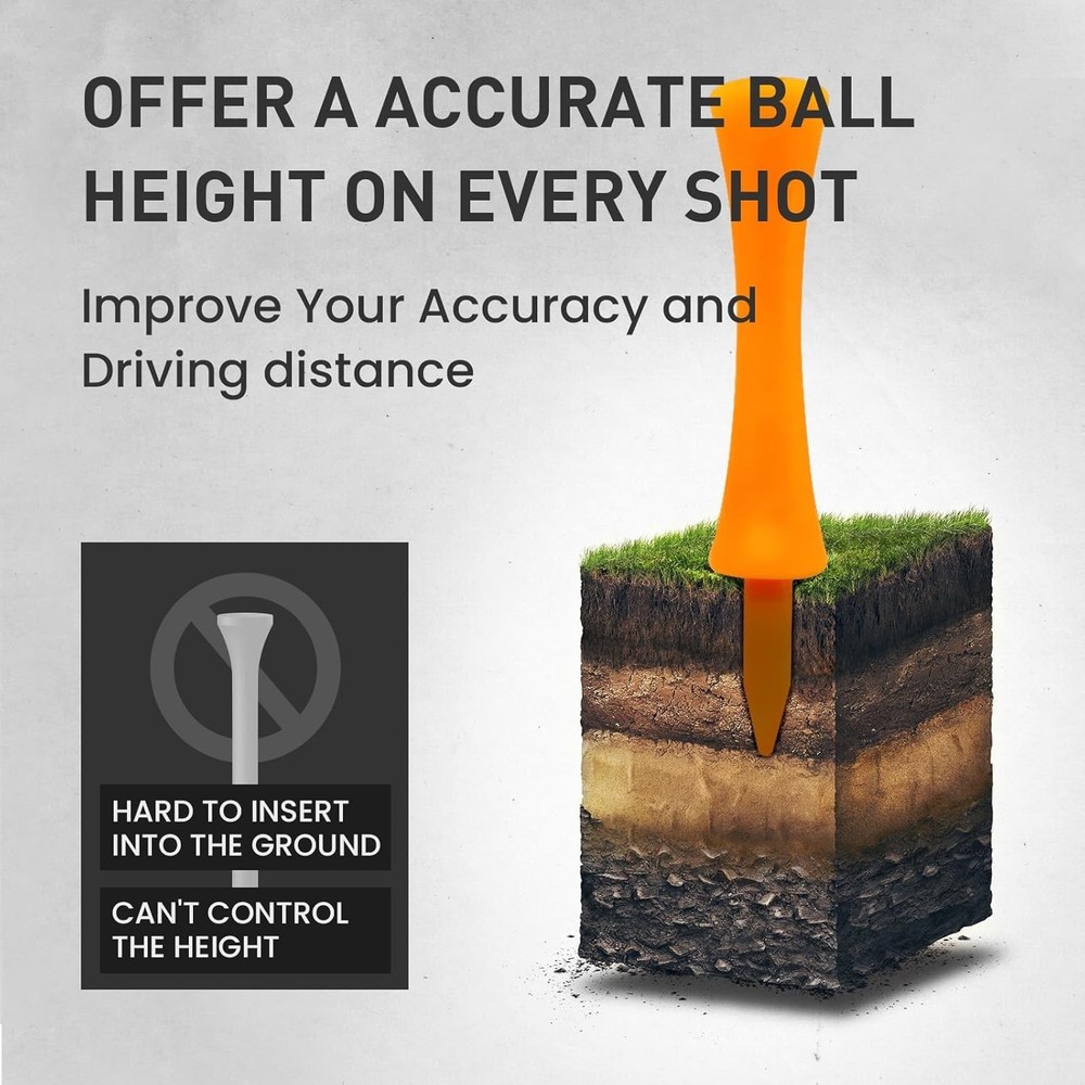 Plastic Golf Castle Tees Step Down Unbreakable Mixed or Same Height Value 100...