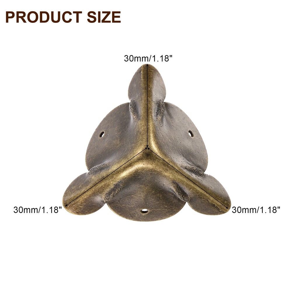 16 Pcs 30mm Decorative Box Corner Cover, Corner Protector, Bronze