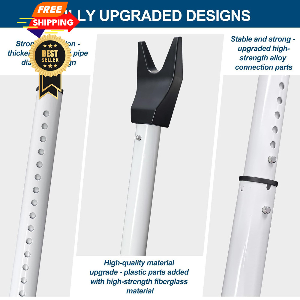 Rerishom Door Security Bar, Stoppers bar,Heavy 2 Pack, White