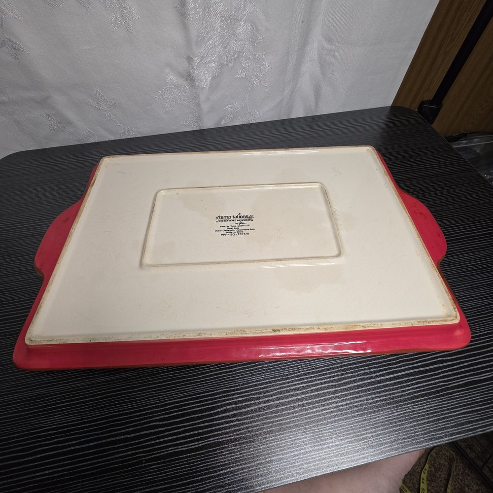 Temptations by Tara Floral Lace Rectangular Serving Tray Platter