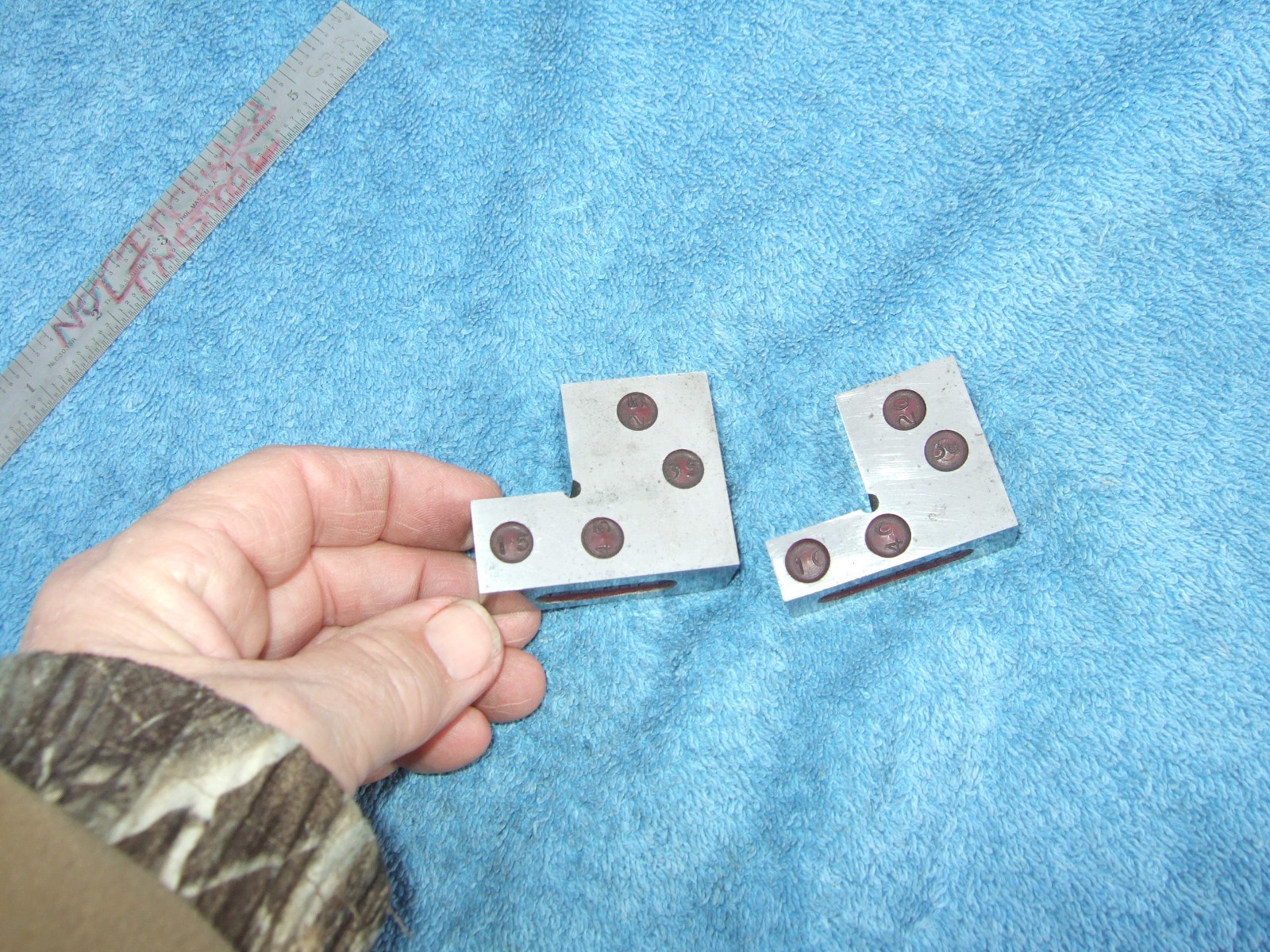 SINE GAGE BLOCKS 3" USA (2) 10*-45* x ERIE Pa. TOOLMAKER MACHINIST GRIND BLOCK 2