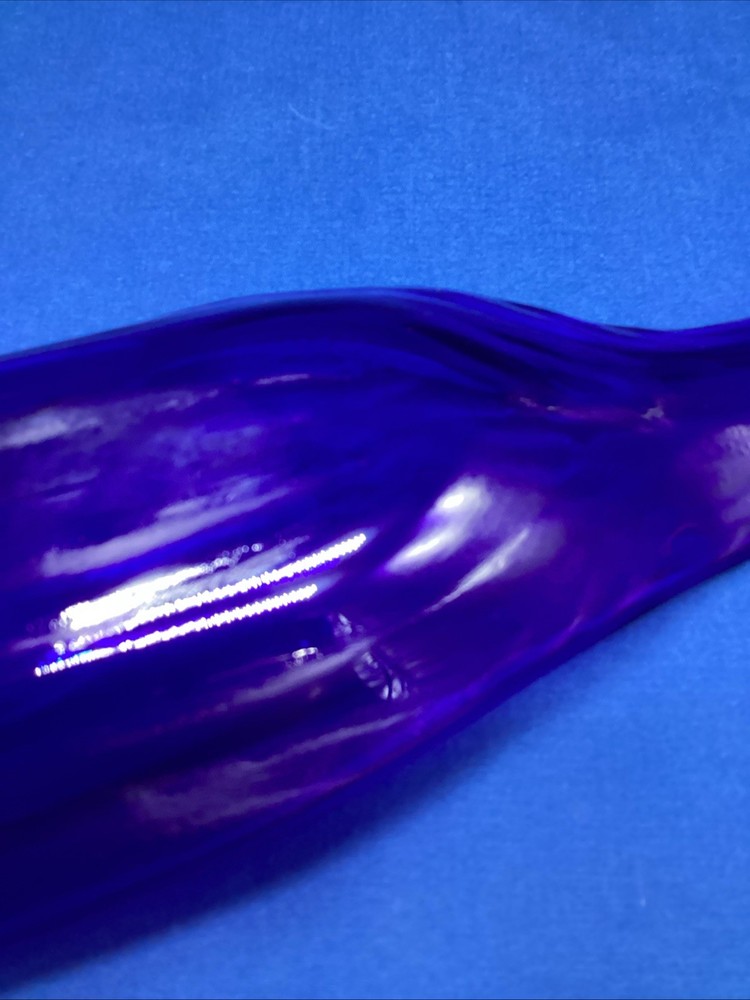 Melted Slumped Wine Bottle - Blue