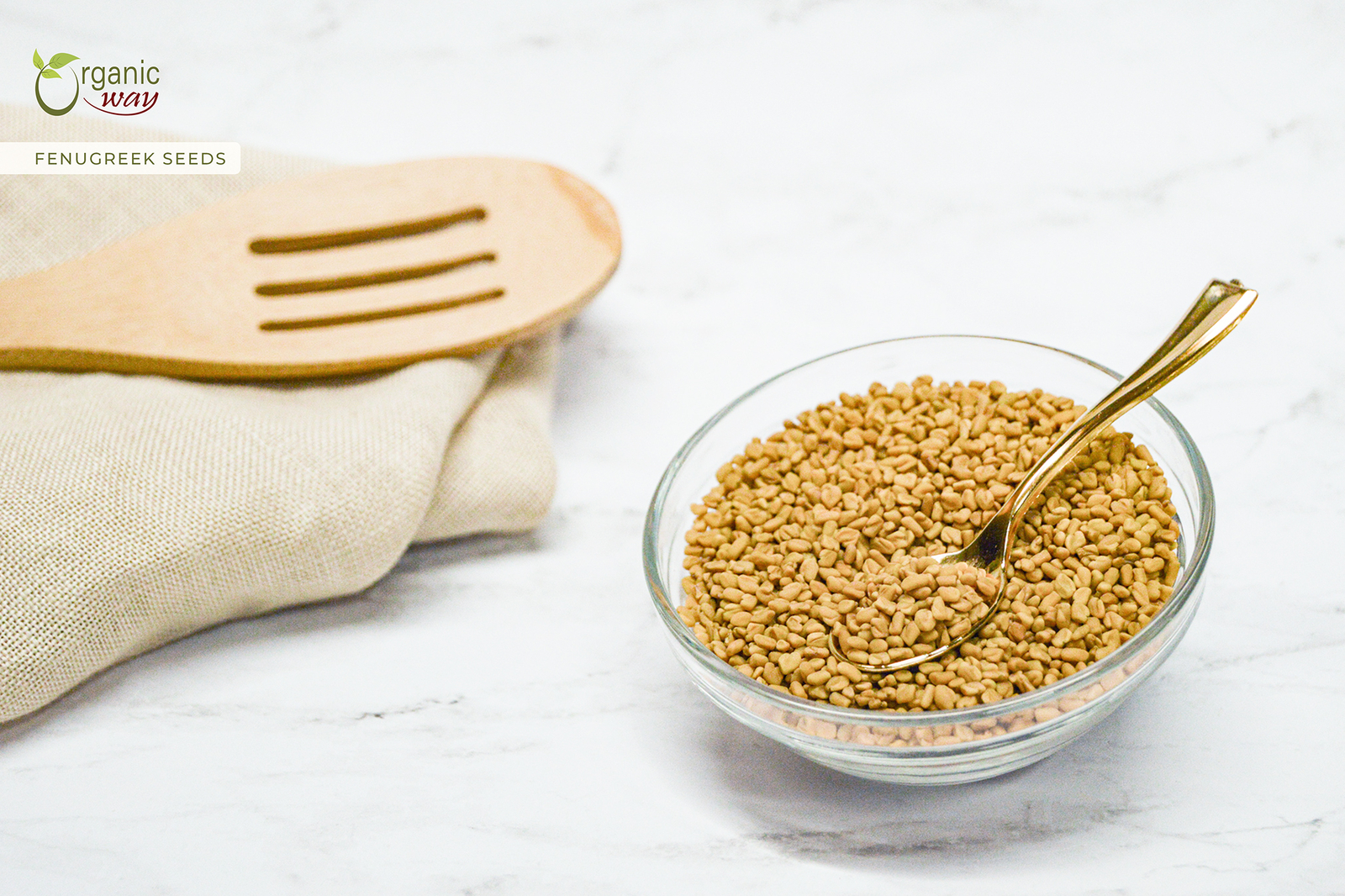 Organic Way Fenugreek Methi Seeds Whole - Kosher & USDA Certified (1LBS / 16Oz)