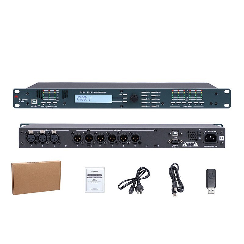 3.6SP 3 Inputs and 6 Outputs Audio Processor Stage Performance Audio Effector