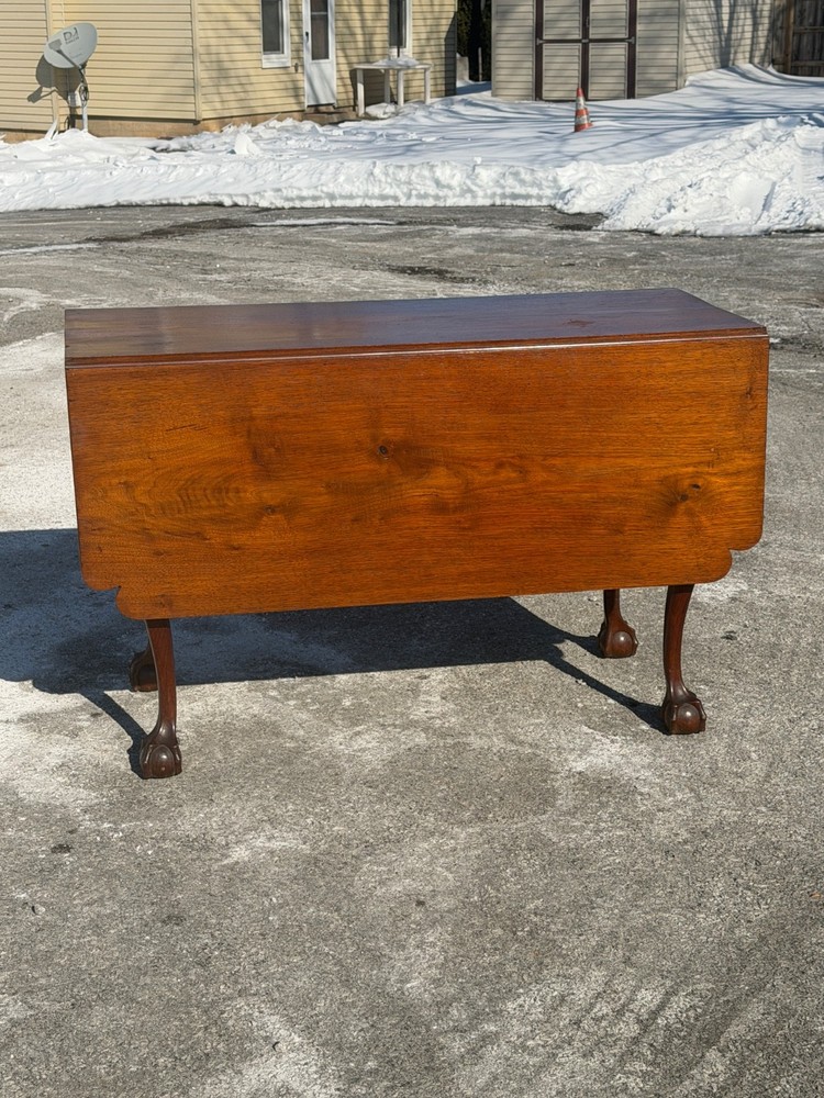 Antique Walnut Chippendale dining table 18th style ball & claw gate leg