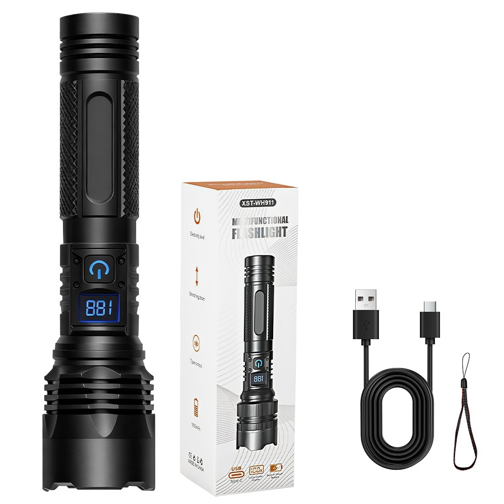 990000000 Lumen Super Bright LED Flashlight Rechargeable Tactical LED Work Light