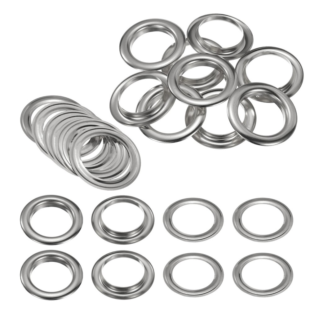 10Set Grommets Eyelets Kit 40mm Brass Eyelets with Washers, Silver