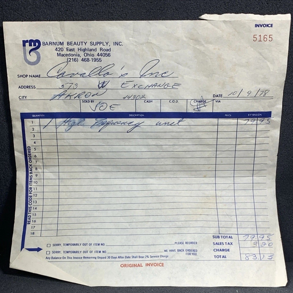 Master Violet Ray High Frequency Unit & Attachments(3) WORKS! Original Receipt!