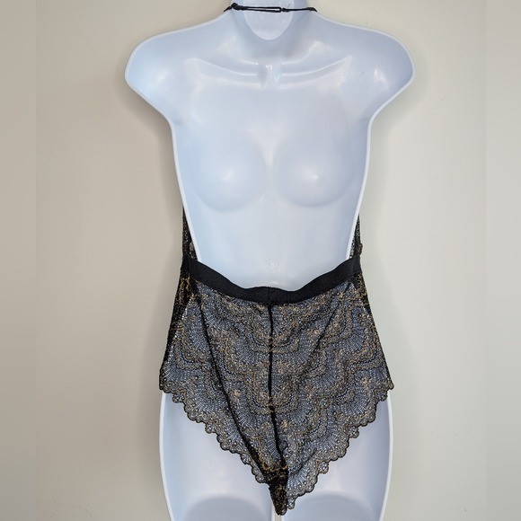 La Senza Black Gold Sheer Lace One Piece