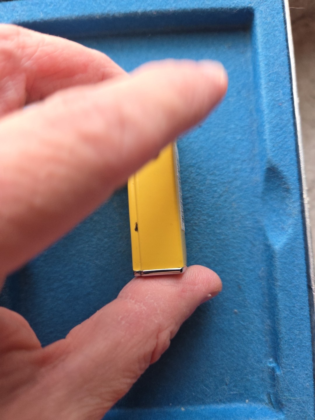 YELLOW GAS PUMP METAL KEY CHAIN CIGARETTE LIGHTERS 2.25" TALL