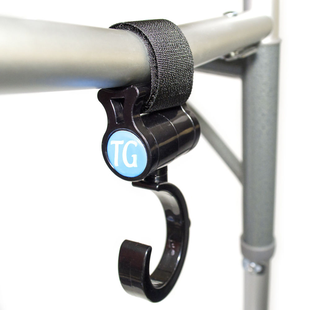 Walker/Rollator/Crutch Universal Multi-Purpose Hooks - Black - 1 Pair