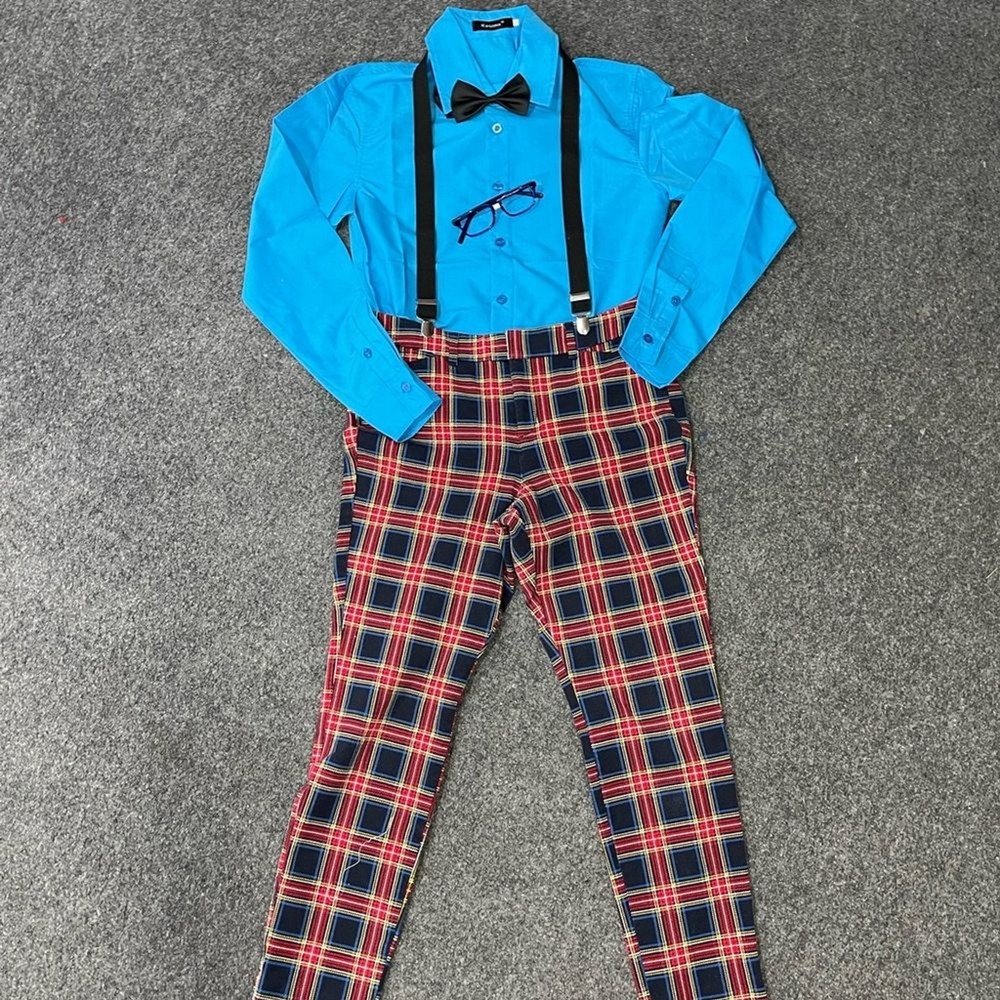 *Custom Men's Plaid Nerdy Ned Sz L