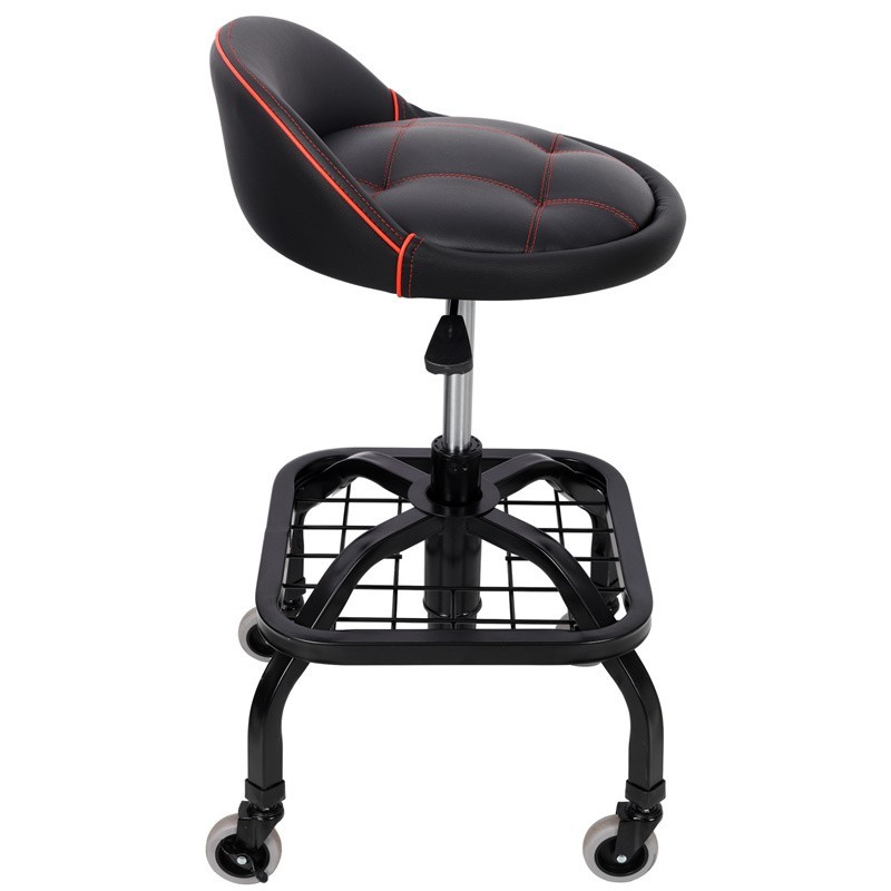 Rolling Shop Stool Mechanics Garage Stool Adjustable Work Seat Creeper w/ Wheels