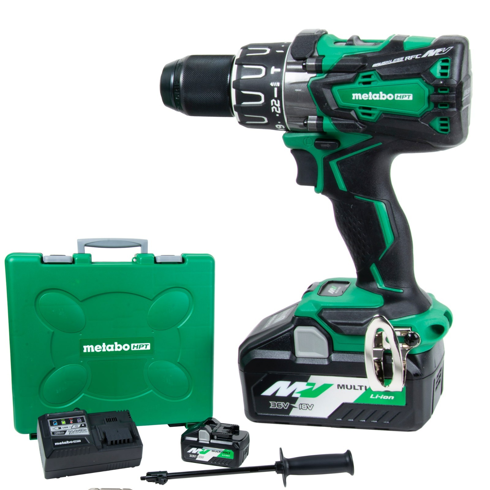 Metabo HPT DV36DA 36V MV Brushless 1/2 Inch 1220 inch/lb. Hammer Drill Kit New