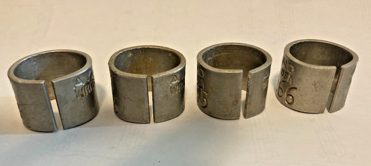 AVISE Bird Leg Bands - 718 Prefix - Write Washington DC USA - 4 Vintage Bands