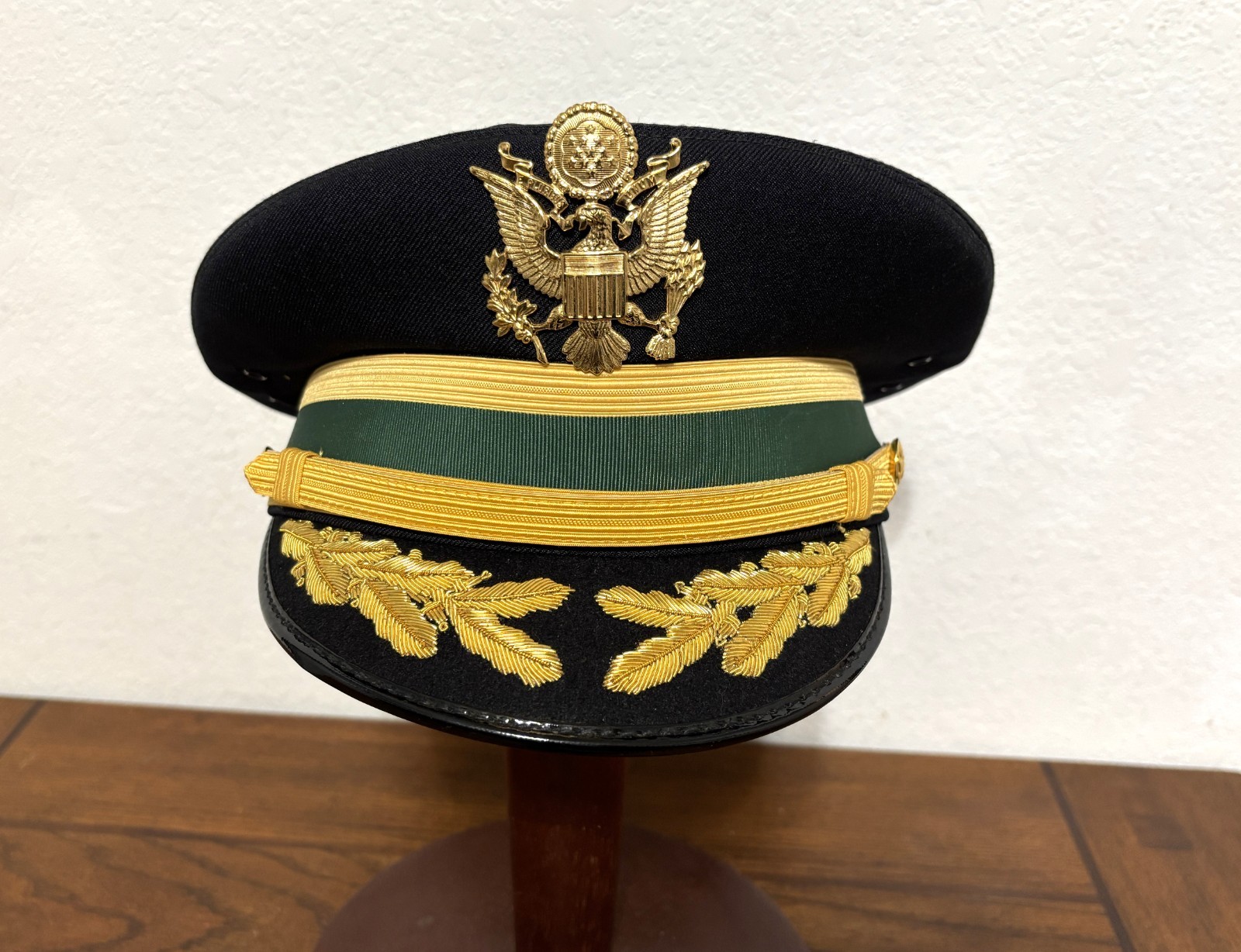 ORIGINAL US ARMY BLUE UNIFORM OFFICERS VISOR CAP - SPECIAL FORCES - COLONEL - XL