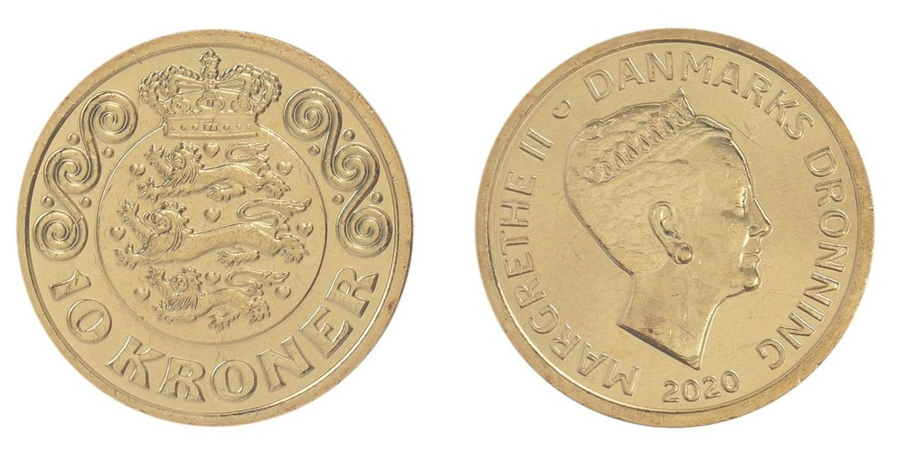 Denmark 10 Kroner, 2020, KM #954, Mint