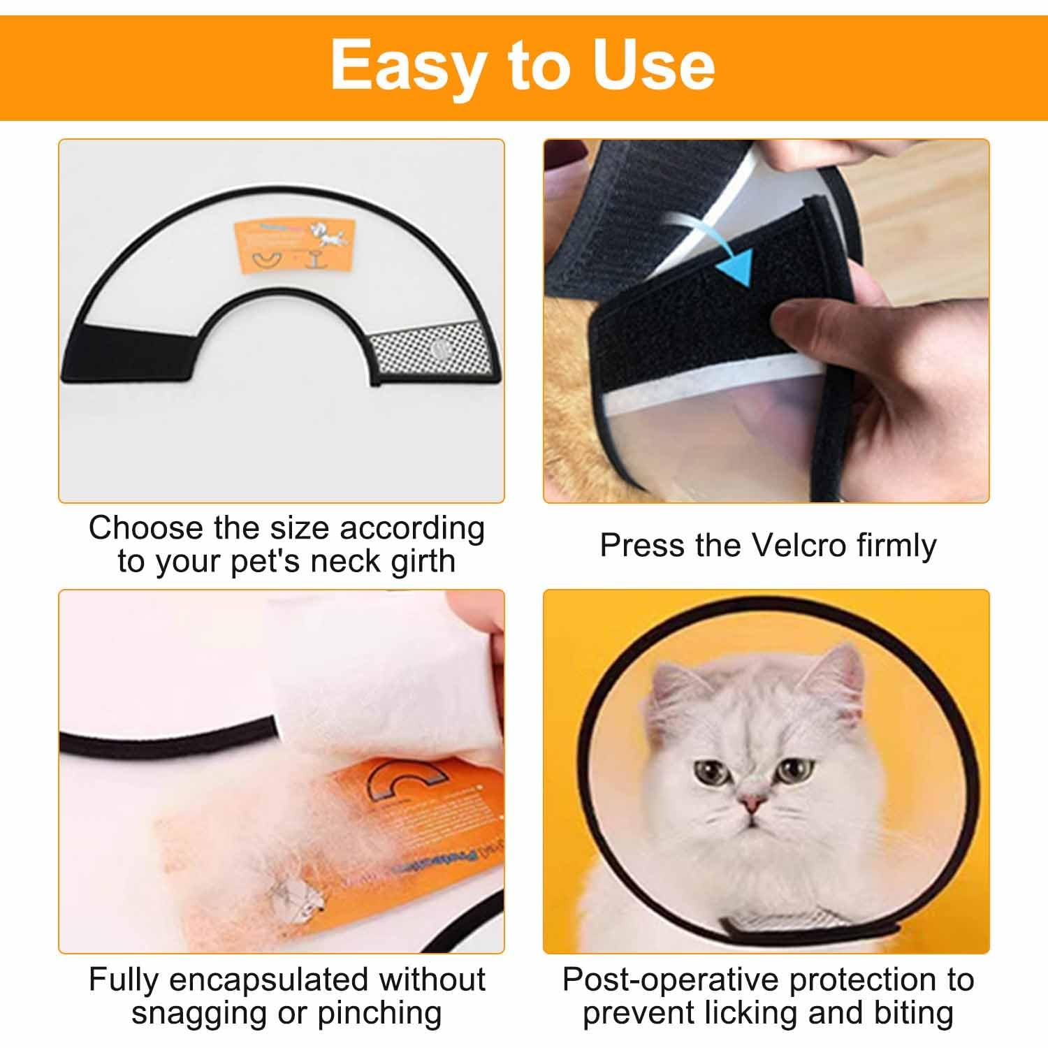 2 Pack Cat Cones to Stop Licking, Pet E Collar Pet Cone for Kitten Cones Afte...